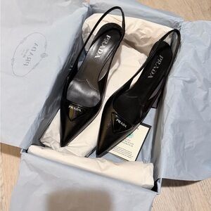 Prada Black Pointed Toe Heels